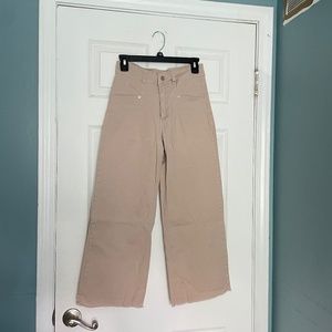 Beige wide leg pants